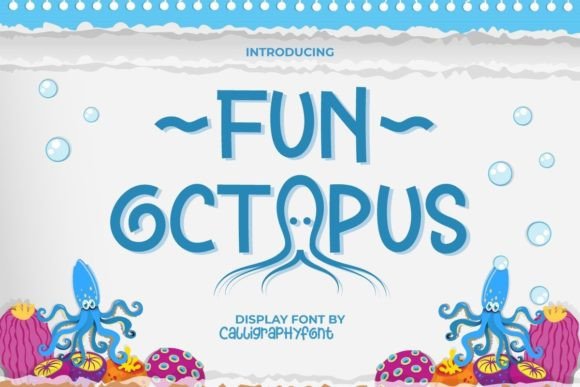 Fun Octopus: A Playful Display Font for Handmade Labels & Invitations